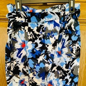 Lane Bryant Blue/Black/White skirt with cloth belt